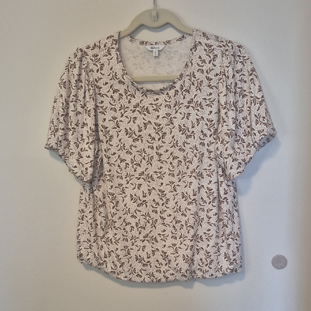 Reitmans White Puff Sleeve Blouse Relaxed Fit - M